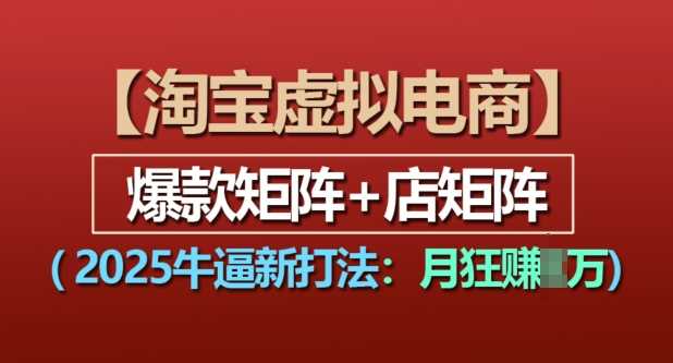 淘宝虚拟电商，2025牛逼新打法：爆款矩阵+店矩阵，月入过万-大米资源网