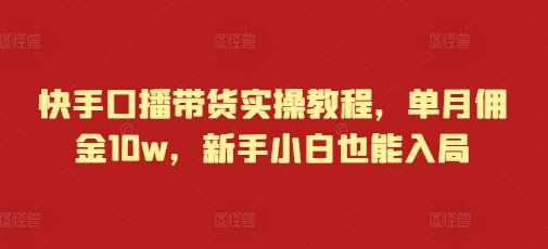 快手口播带货实操教程，单月佣金10w，新手小白也能入局-大米资源网