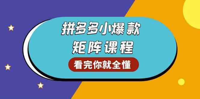 拼多多爆款矩阵课程：教你测出店铺爆款，优化销量，提升GMV，打造爆款群-大米资源网