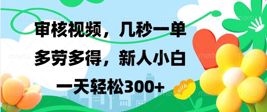 （13719期）视频审核，新手可做，多劳多得，新人小白一天轻松300+-大米资源网