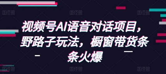 视频号AI语音对话项目，野路子玩法，橱窗带货条条火爆-大米资源网