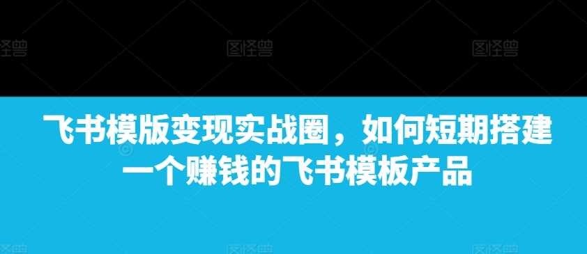 飞书模版变现实战圈，如何短期搭建一个赚钱的飞书模板产品-大米资源网